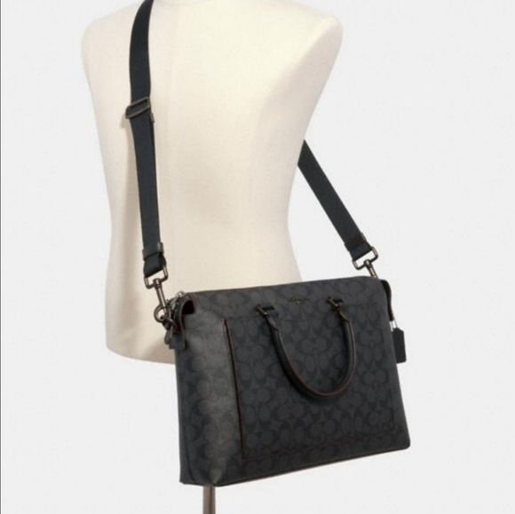 Coach Signature Laptop Bag Designer Breefcase NWT - Picture 11 of 13